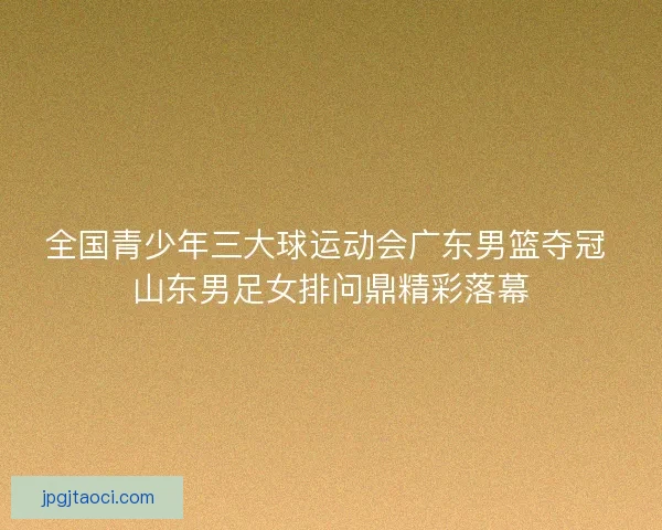 全国青少年三大球运动会广东男篮夺冠 山东男足女排问鼎精彩落幕